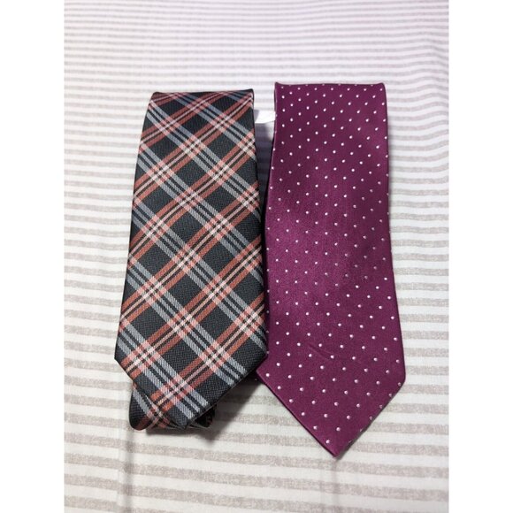 Croft & Barrow 55” Men’s Tie 100% Silk Made in Italy Purple Burgundy 3" X 58" - Picture 1 of 4